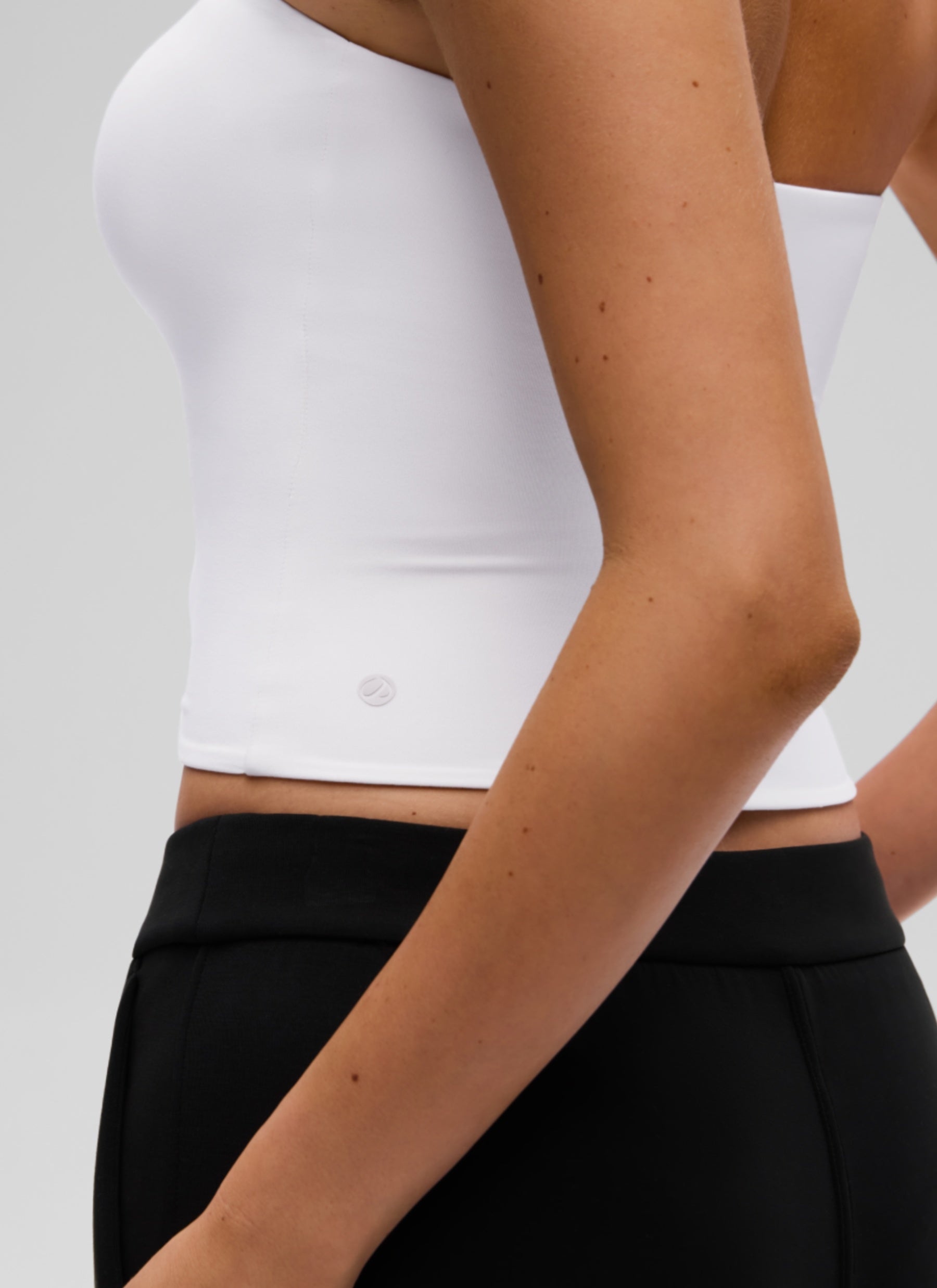 CRZ YOGA Women's Casual Butterluxe Tight Fit Strapless Tops White